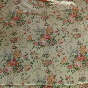 P1480401.jpg By Yard Lee Jofa Ashurst Peony Tulip Lilac Rose 100% Linen Print on Ecru Handprint English Chintz UK MSRP USD 139/Y