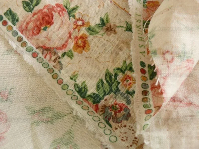 P1480405.jpg By Yard Lee Jofa Ashurst Peony Tulip Lilac Rose 100% Linen Print on Ecru Handprint English Chintz UK MSRP USD 139/Y