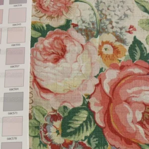 P1480406.jpg By Yard Lee Jofa Ashurst Peony Tulip Lilac Rose 100% Linen Print on Ecru Handprint English Chintz UK MSRP USD 139/Y