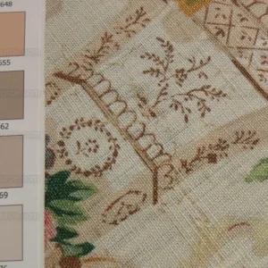 P1480409.jpg By Yard Lee Jofa Ashurst Peony Tulip Lilac Rose 100% Linen Print on Ecru Handprint English Chintz UK MSRP USD 139/Y