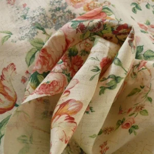 P1480410.jpg By Yard Lee Jofa Ashurst Peony Tulip Lilac Rose 100% Linen Print on Ecru Handprint English Chintz UK MSRP USD 139/Y