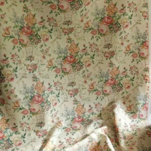 P1480411.jpg By Yard Lee Jofa Ashurst Peony Tulip Lilac Rose 100% Linen Print on Ecru Handprint English Chintz UK MSRP USD 139/Y