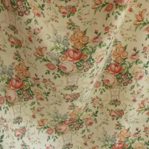 P1480412.jpg By Yard Lee Jofa Ashurst Peony Tulip Lilac Rose 100% Linen Print on Ecru Handprint English Chintz UK MSRP USD 139/Y