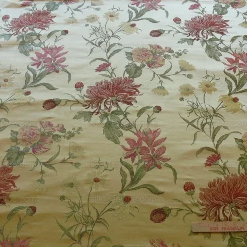 1.95Y 100%SILK LAMPAS giant tree of life chrysanthamum FLORAL 1.95Y 100%SILK LAMPAS giant tree of life chrysanthamum FLORAL