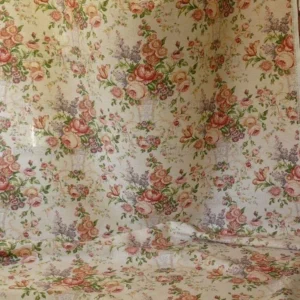 Bty Lee Jofa Ashurst Peony Tulip Lilac Rose 100%linen On Bisque English Chintz