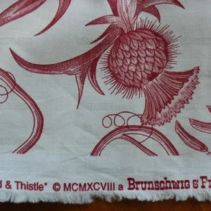 P1500821.jpg By Yd Brunschwig & Fils Bird & Thistle Print - Red MSRP USD 316/y