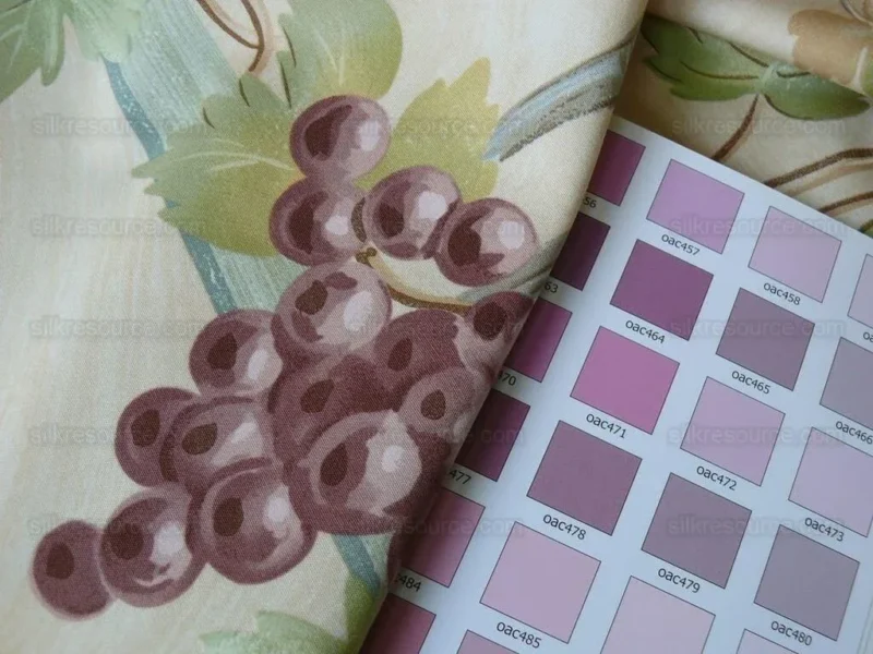 P1530261.jpg Brunschwig & Fils Affresco Airone Grape Crane Bird Leaves Green Violet On Yellow Viticulture Lattice