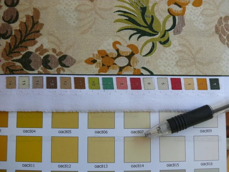 P1530468.jpg Scalamandre Duchessa Hand Printed Cotton Floral Print Coral and Plum on Putty