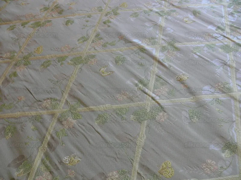 P1530496.jpg Scalamandre Butterfly & Trellis Silk Lampas Pale Lavendar MSRP USD 619/Y!