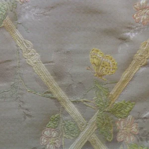 P1530501.jpg Scalamandre Butterfly & Trellis Silk Lampas Pale Lavendar MSRP USD 619/Y!