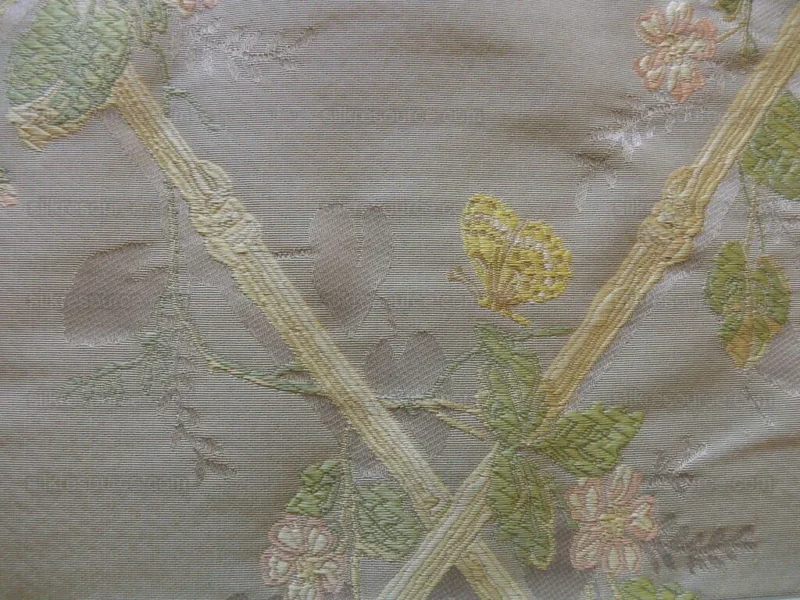 P1530501.jpg Scalamandre Butterfly & Trellis Silk Lampas Pale Lavendar MSRP USD 619/Y!