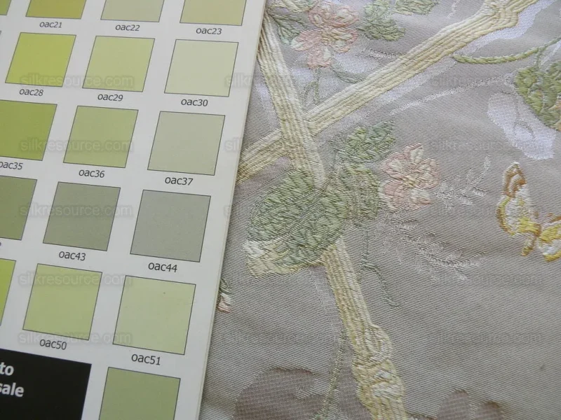 P1530507.jpg Scalamandre Butterfly & Trellis Silk Lampas Pale Lavendar MSRP USD 619/Y!