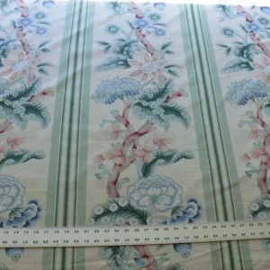 P1530857.jpg By Yd Brunschwig & Fils K'ang Hsi Cotton Peony Chinoiserie Mint Green Blue Chintz
