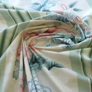 P1530861.jpg By Yd Brunschwig & Fils K'ang Hsi Cotton Peony Chinoiserie Mint Green Blue Chintz