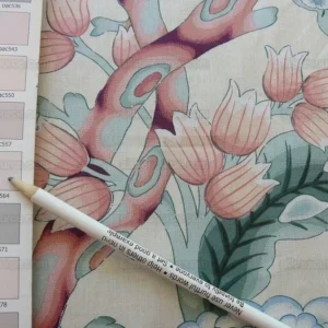 P1530863.jpg By Yd Brunschwig & Fils K'ang Hsi Cotton Peony Chinoiserie Mint Green Blue Chintz