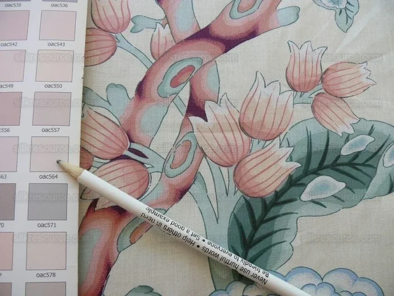 P1530863.jpg By Yd Brunschwig & Fils K'ang Hsi Cotton Peony Chinoiserie Mint Green Blue Chintz