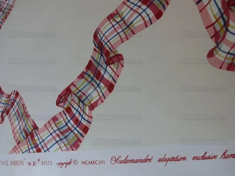 P1540010.jpg 5yd Tromp L'oeil! Scalamandre Lilabeth's Ribbon Wallpaper Single Roll