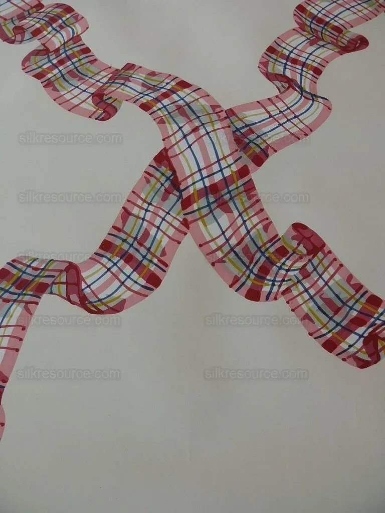 P1540013.jpg 5yd Tromp L'oeil! Scalamandre Lilabeth's Ribbon Wallpaper Single Roll