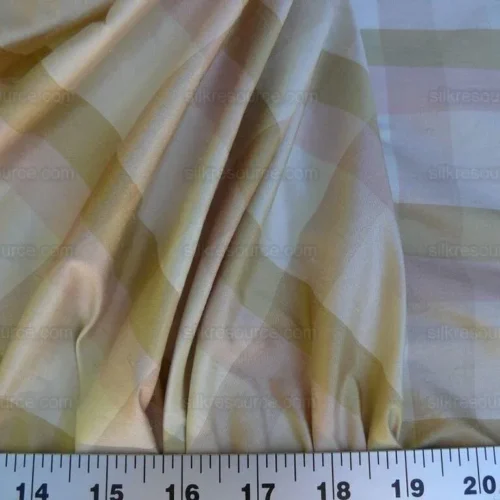 BY YD FABRICUT 100% SILK DUPIONI CHECK LITE PINK CREAM WHT 1288 BY YD FABRICUT 100% SILK DUPIONI CHECK LITE PINK CREAM WHT 1288
