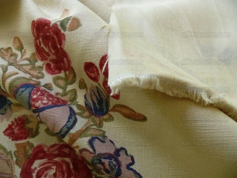 P1550335.jpg Bty Lee Jofa Walton Sprig Hand Blocked Linen Chintz Print Rose Plum Pomegranate Bouquet MSRP USD 180Y