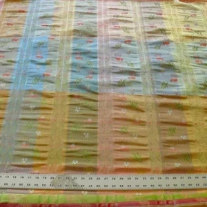 P1560267.jpg 2.75y Scalamandre French Lace Flower Lampas Pink Blue Orange#16 MSRP USD 600+Y