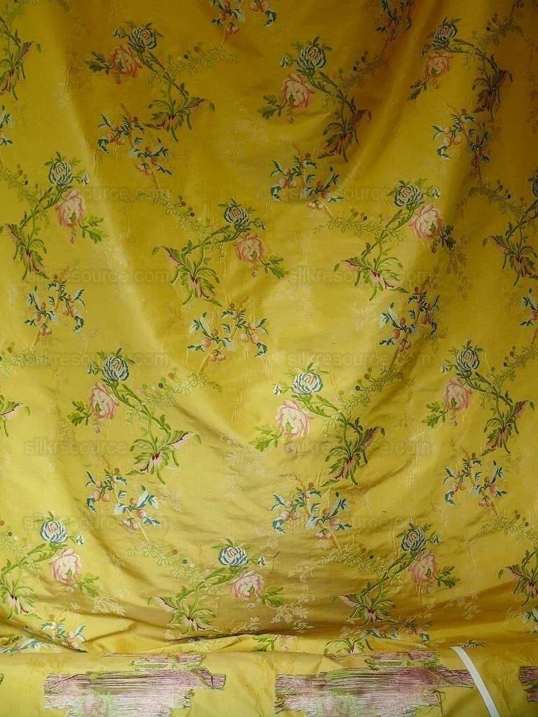 P1560819.jpg By Yd Scalamandre Cerasella French Documentary Flower Garland Yellow MSRP USD 638/Y