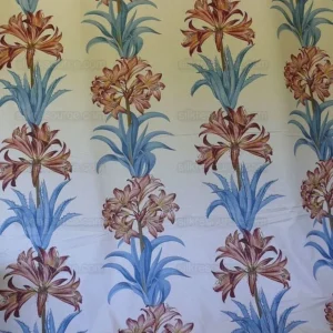 P1560901.jpg Brunschwig & Fils Motril Tropical Floral Succulent Cotton Print Red Blue Fr Spain Gaston Y. Daniela