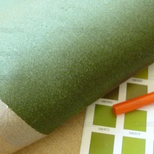 P1560920.jpg Brunschwig & Fils Monteverde 100% Linen Satin Grandure! Moss Bark Silver #1404