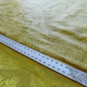 P1560991.jpg 1.2Y Scalamandre Silk & Linen Renaissance Damask Lotus Rose Gilded Gold Glamour! Minor Defect