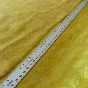 P1560992.jpg 1.2Y Scalamandre Silk & Linen Renaissance Damask Lotus Rose Gilded Gold Glamour! Minor Defect