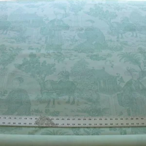 Brunschwig & Fils Cathay Toile Cotton Chinoiserie Jade Flower Light Green