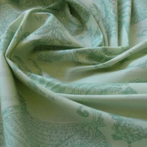 Brunschwig & Fils Cathay Toile Cotton Chinoiserie Jade Flower Light Green