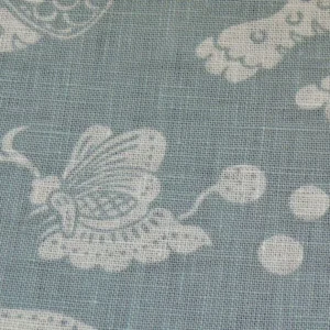 Clarence House Mythical Animals Bali Aqua Blue Robbin's Egg Linen Print Asian Tiger Peacock Fish