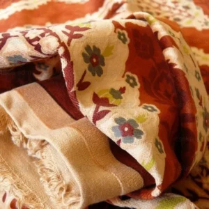 P1570599.jpg Brunschwig & Fils Kuthaya Cut & Printed Velvet Rusty Red 1.9y