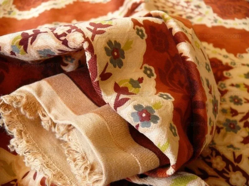 P1570599.jpg Brunschwig & Fils Kuthaya Cut & Printed Velvet Rusty Red 1.9y