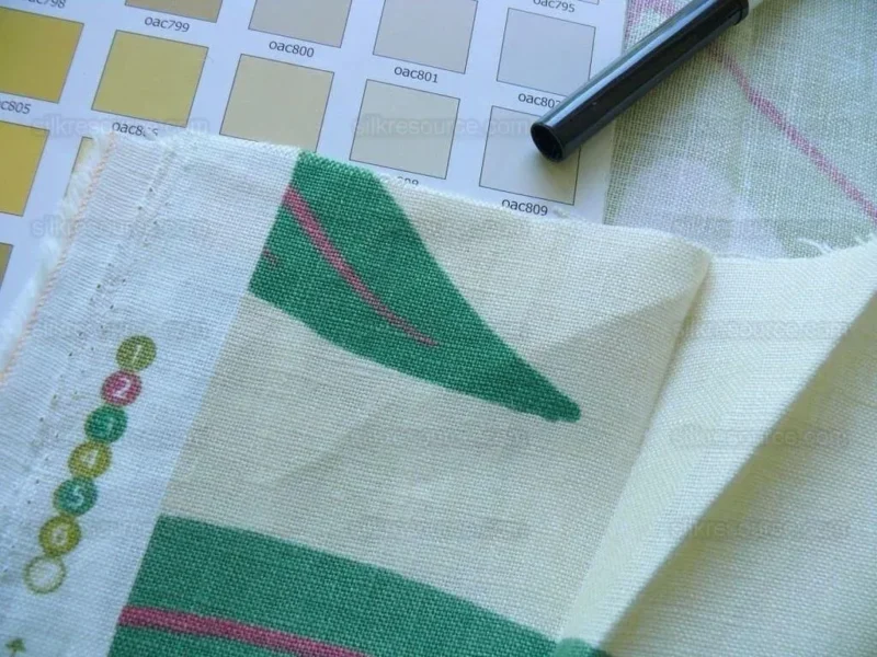 P1570622.jpg Clarence House Landis Linen Foliage Print Pink Green Tan Chartreuse Elm Maple Oak MSRP USD 190/y