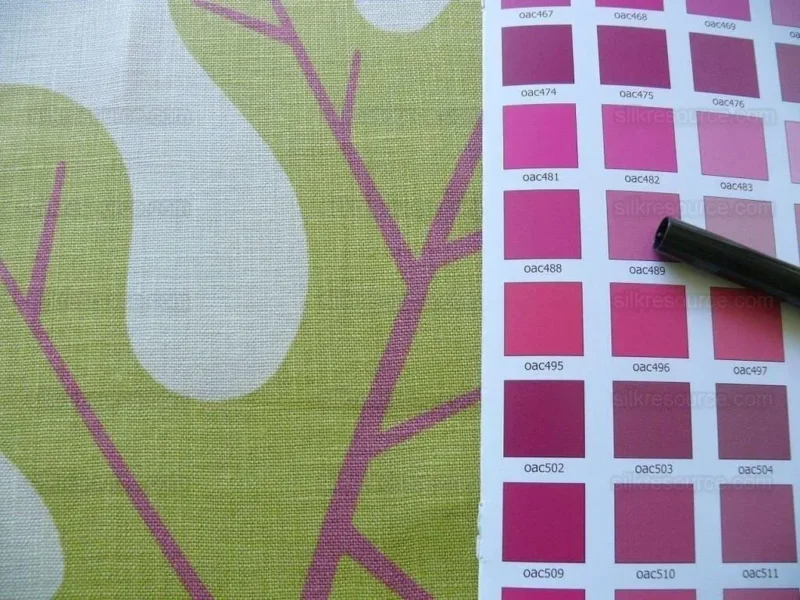 P1570624.jpg Clarence House Landis Linen Foliage Print Pink Green Tan Chartreuse Elm Maple Oak MSRP USD 190/y