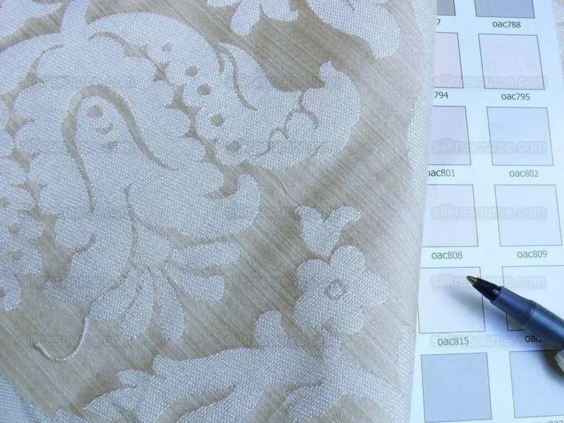 P1570643.jpg Clarence House Florent Damask Cotton Beige Pale Gold Italian Damask Pomegranate MSSP USD220/y