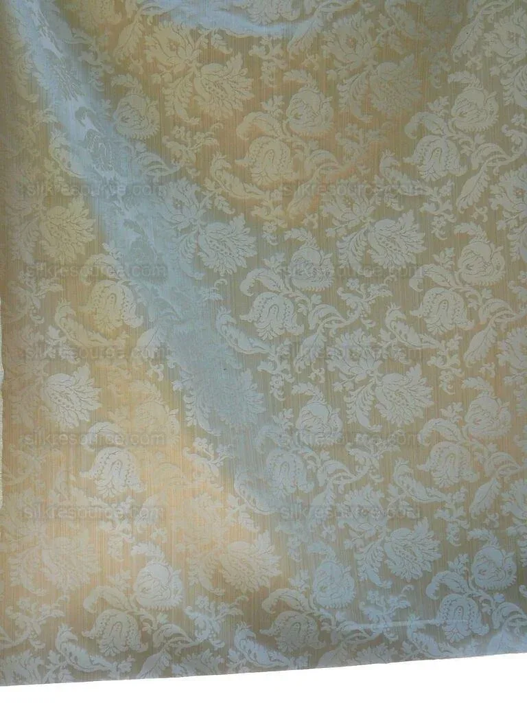 P1570646.jpg Clarence House Florent Damask Cotton Beige Pale Gold Italian Damask Pomegranate MSSP USD220/y