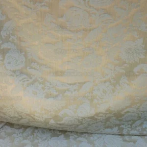 P1570648.jpg Clarence House Florent Damask Cotton Beige Pale Gold Italian Damask Pomegranate MSSP USD220/y