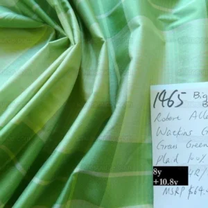 P1570707.jpg Robert Allen Watkins Glen In Spring Green 100% Silk Plaid Check MSRP USD120/Y