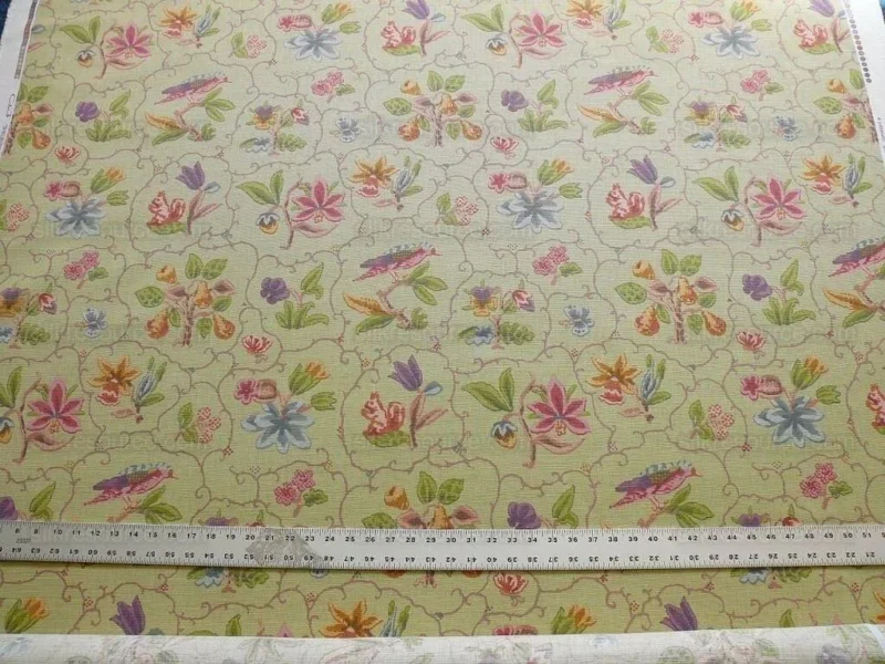 P1580018.jpg Cowton & Tout Shelburne Bird Butterfly Squirrel Acorn English Country Animal Celadon Pear Green Pink Purple MSRP USD 192/Y