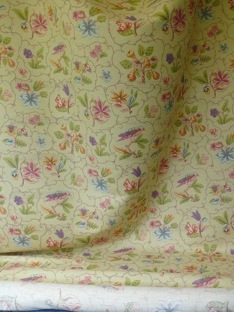 P1580025.jpg Cowton & Tout Shelburne Bird Butterfly Squirrel Acorn English Country Animal Celadon Pear Green Pink Purple MSRP USD 192/Y