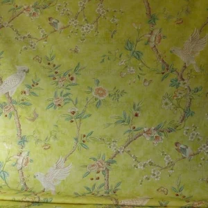 P1580143.jpg Brunschwig & Fils Kanchou Parrots Chinioserie Flower Print Green