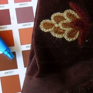 P1580559.jpg Old World Weavers Sikandra Velour Wool Crewel Velvet Multi On Brown Hand Embroidery MSRP USD 568/y