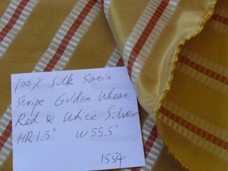 P1590491.jpg Pindler 100% Silk Satin Stripe Taffeta Wheat Gold Red Silver White