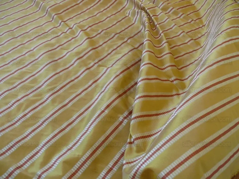 P1590492.jpg Pindler 100% Silk Satin Stripe Taffeta Wheat Gold Red Silver White