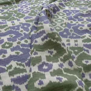 Scalamandre Tropical Ikat Bali Coffee And Celadon Blue Emerald Green MSRP USD270/y