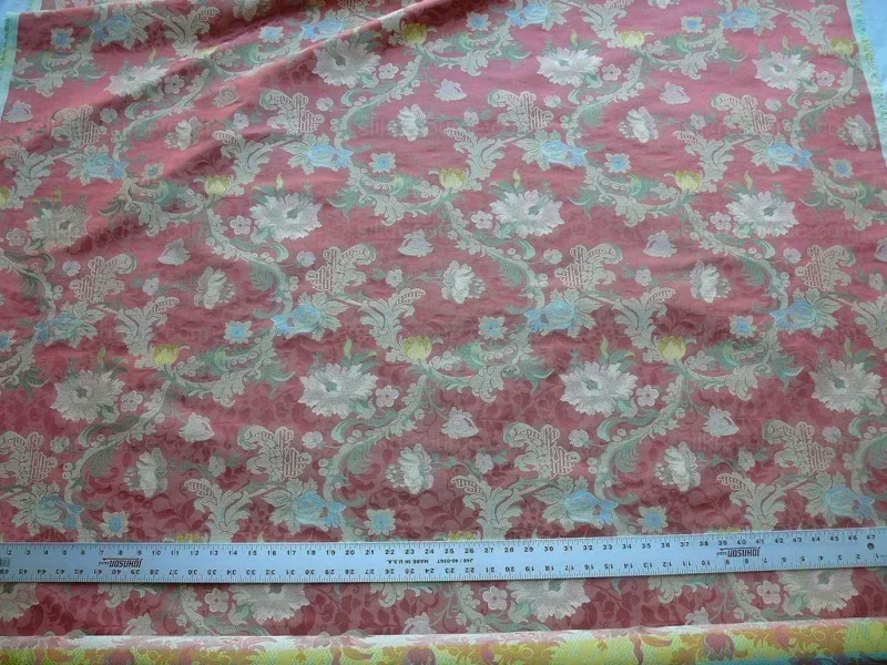 Scalamandre Old World Weavers Louis Xv Silk Lampas Chinese Red Chinoiserie MSRP USD 730/Y circa 1730