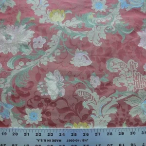 Scalamandre Old World Weavers Louis Xv Silk Lampas Chinese Red Chinoiserie MSRP USD 730/Y circa 1730